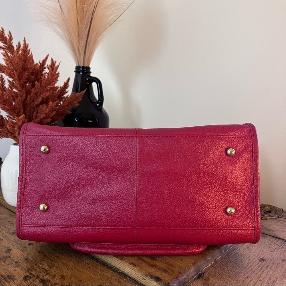 Ora Delphine Kelly Red Satchel Handbag Crossbody #208 - Picture 9 of 12
